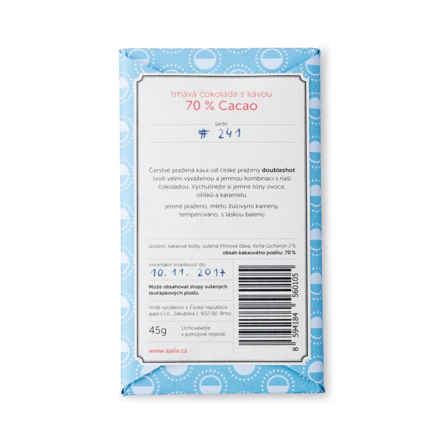 Čokoláda ajal kávová 70%