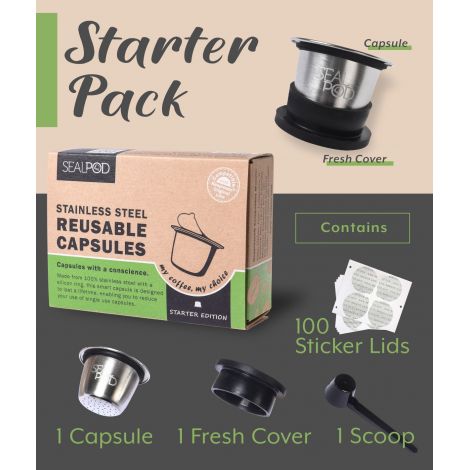 Kapsula Sealpod - plniteľná, nerezová oceľ