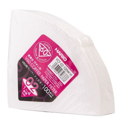 Papierové filtre Hario V60-02 100 ks, biele (VCF-02-100W-H)