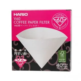 Papierové filtre Hario V60-02 40 ks, biele (VCF-02-40W)