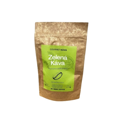 Zelená káva 100 g, nepražená káva (green coffee), v zrnách