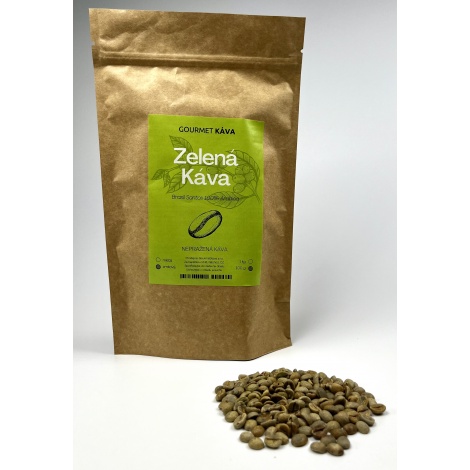 Zelená káva 100 g, nepražená káva (green coffee), v zrnách