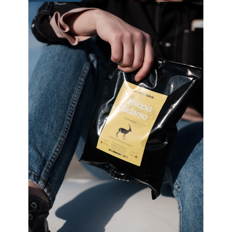 Etiópia Sidamo, zrnková káva arabica