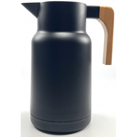 Termoska Kaffia 1 l s drevenou rukoväťou - ČIERNA