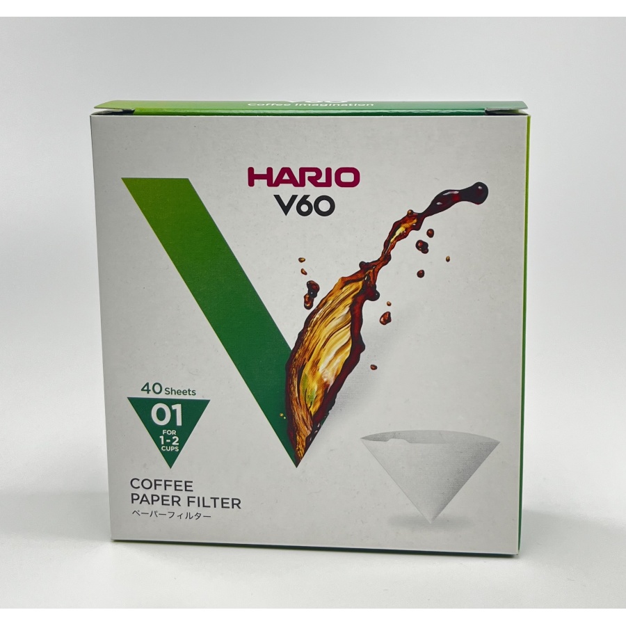 Papierové filtre Hario V60-01 40 ks, biele (VCF-01-40W)