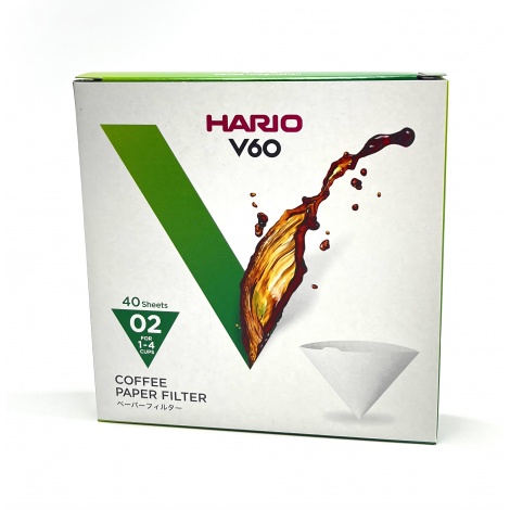 Filtry papierowe Hario V60-02 40 szt., białe (VCF-02-40W)