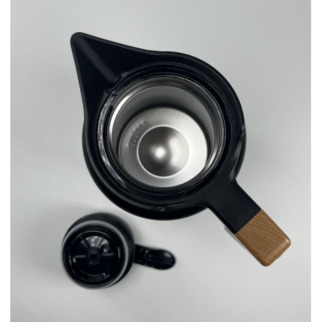 Termoska Kaffia 2 l s drevenou rukoväťou - ČIERNA