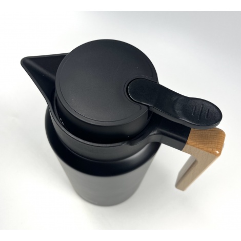 Termoska Kaffia 2 l s drevenou rukoväťou - ČIERNA