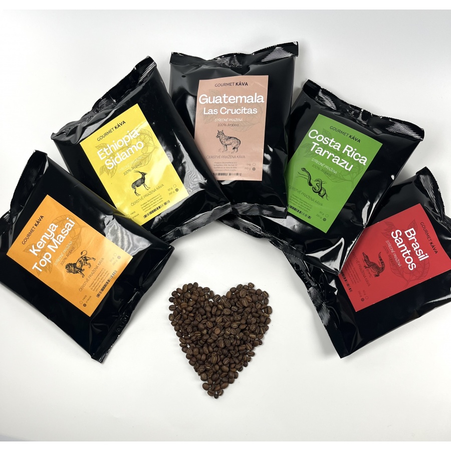 Kostarika Tarrazu, STREDNE PRAŽENÁ, zrnková káva arabica