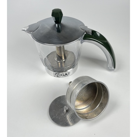 G.A.T. Vintage 4-6 elektrická moka kanvica zelená - POUŽITÁ/ZRUŠENÁ