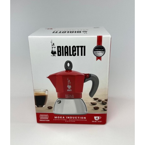 Bialetti Moka Induction 4 šálky červená - POUŽITÉ/ROZPOČÍTANÉ