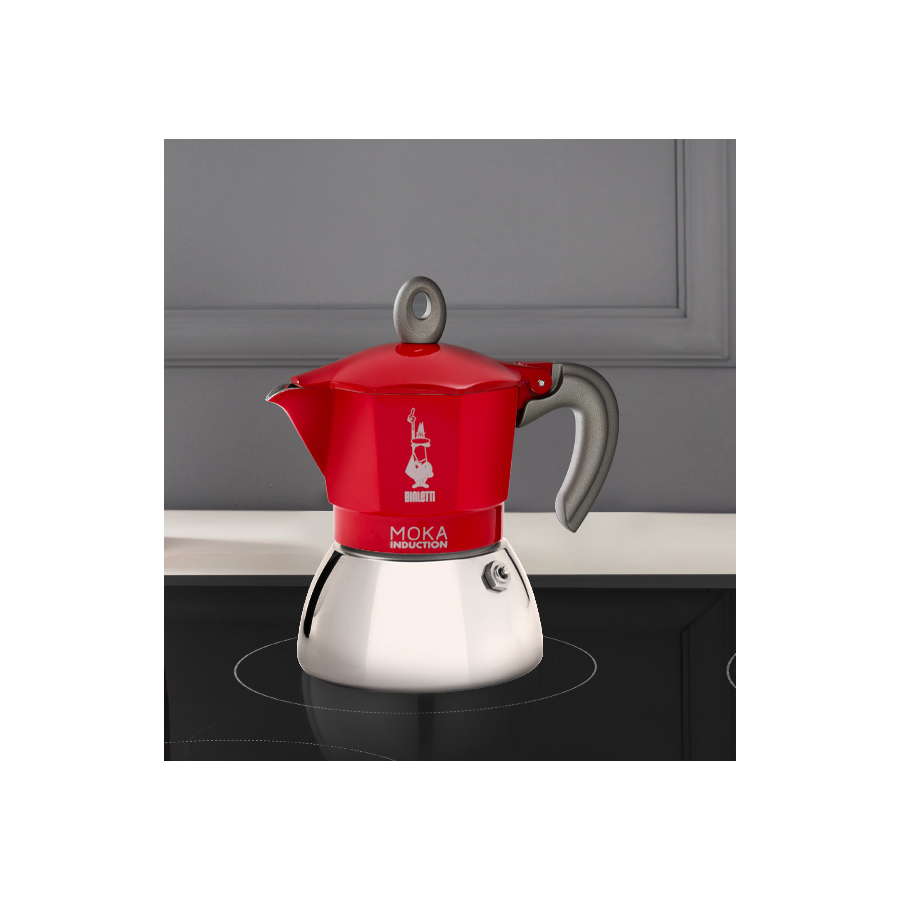 Bialetti Moka Induction 4 šálky červená - POUŽITÉ/ROZPOČÍTANÉ