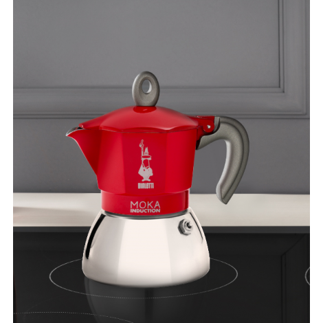 Bialetti Moka Induction 4 šálky červená - POUŽITÉ/ROZPOČÍTANÉ