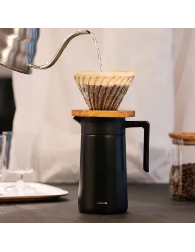 Termo džbán Hario 600 ml s keramickým povrchom - ČIERNY