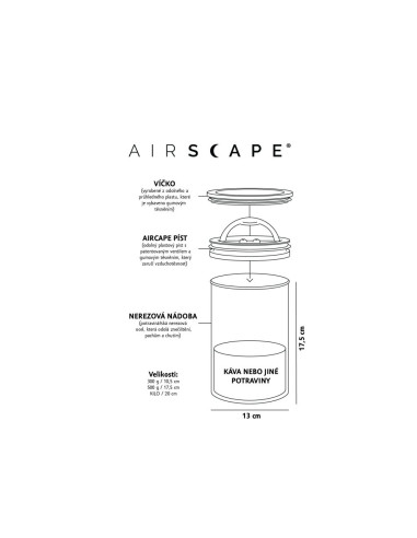 Dóza na kávu Airscape 500g - Drevené uhlie