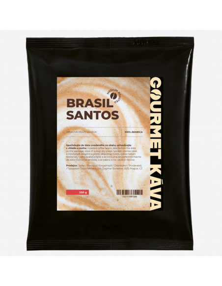 Brazília Santos, STREDNE PRAŽENÁ, zrnková káva arabica