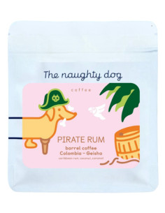 The Naughty dog PIRATE RUM barelová káva - gejša 200g
