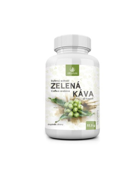 Allnature Zelená káva – bylinný extrakt, 60 kapsúl