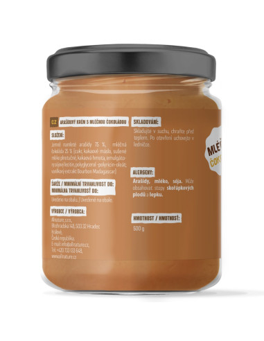 Allnature Arašidové maslo s mliečnou čokoládou 500 g