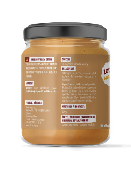 Arašidové maslo Allnature hladké 500 g