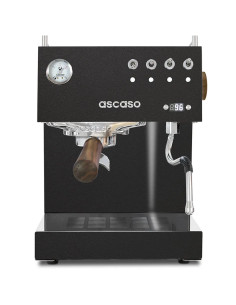 Espresso kávovar Ascaso Steel UNO PID čierny s drevenými prvkami