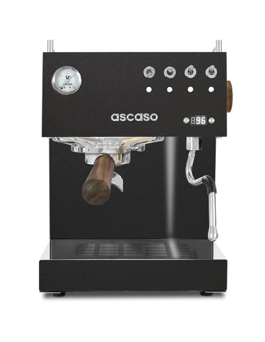 Espresso kávovar Ascaso Steel UNO PID čierny s drevenými prvkami