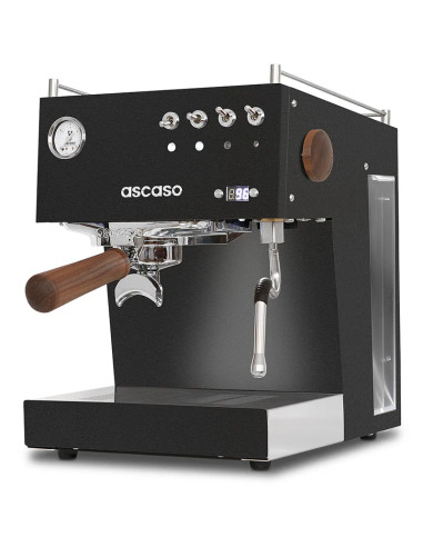 Espresso kávovar Ascaso Steel UNO PID čierny s drevenými prvkami