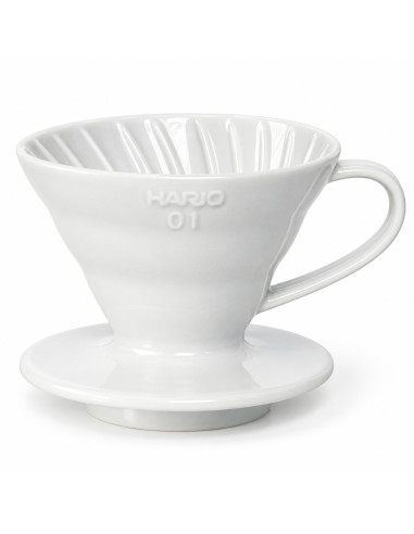Hario dripper V60-01 keramický - biely (VDC-01W)