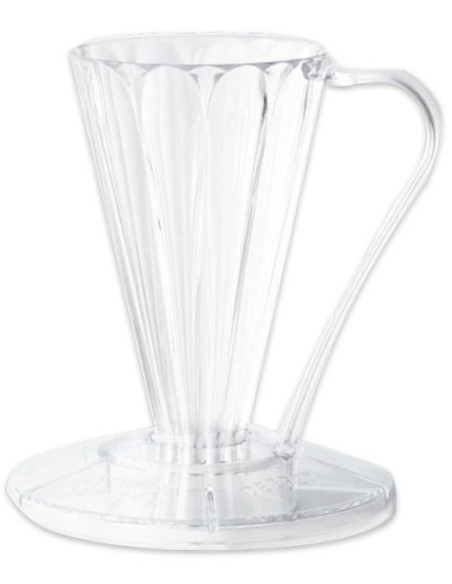 Cafec Flower Deep 27 plastový dripper, priehľadný