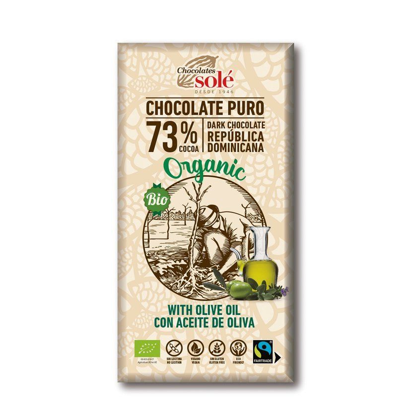 E-shop Chocolates Solé - 73% bio čokoláda s olivovým olejom
