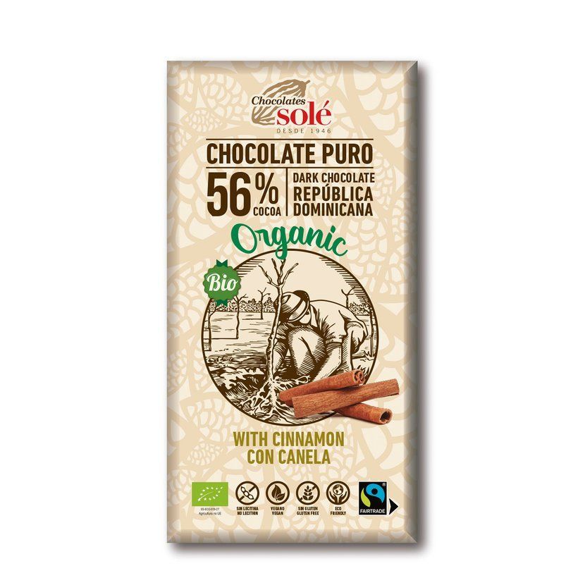 E-shop Chocolates Solé - 56 bio čokoláda so škoricou
