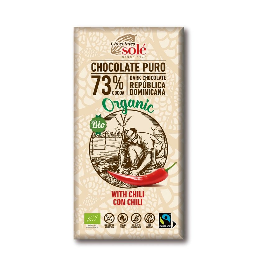 E-shop Chocolates Solé - 73% bio čokoláda s chilli