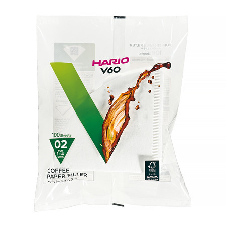 E-shop Papierové filtre Hario V60-02 100 ks, biele (VCF-02-100W)