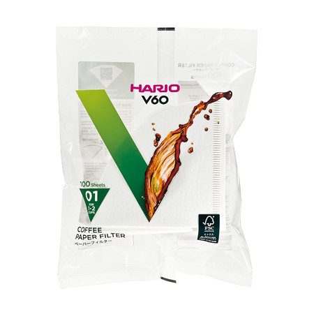E-shop Papierové filtre Hario V60-01 100 ks, biele (VCF-01-100W)