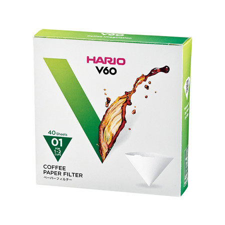 E-shop Papierové filtre Hario V60-01 40 ks, biele (VCF-01-40W)