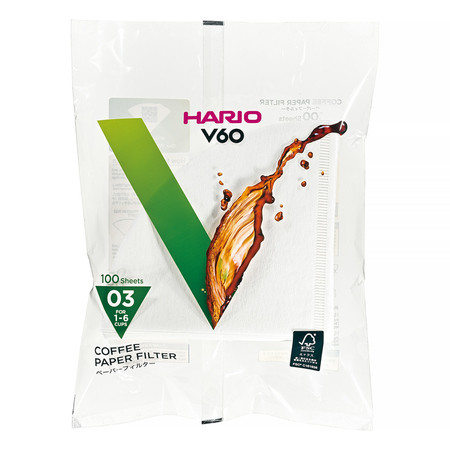 E-shop Papierové filtre Hario V60-03 100 ks, biele (VCF-03-100W)