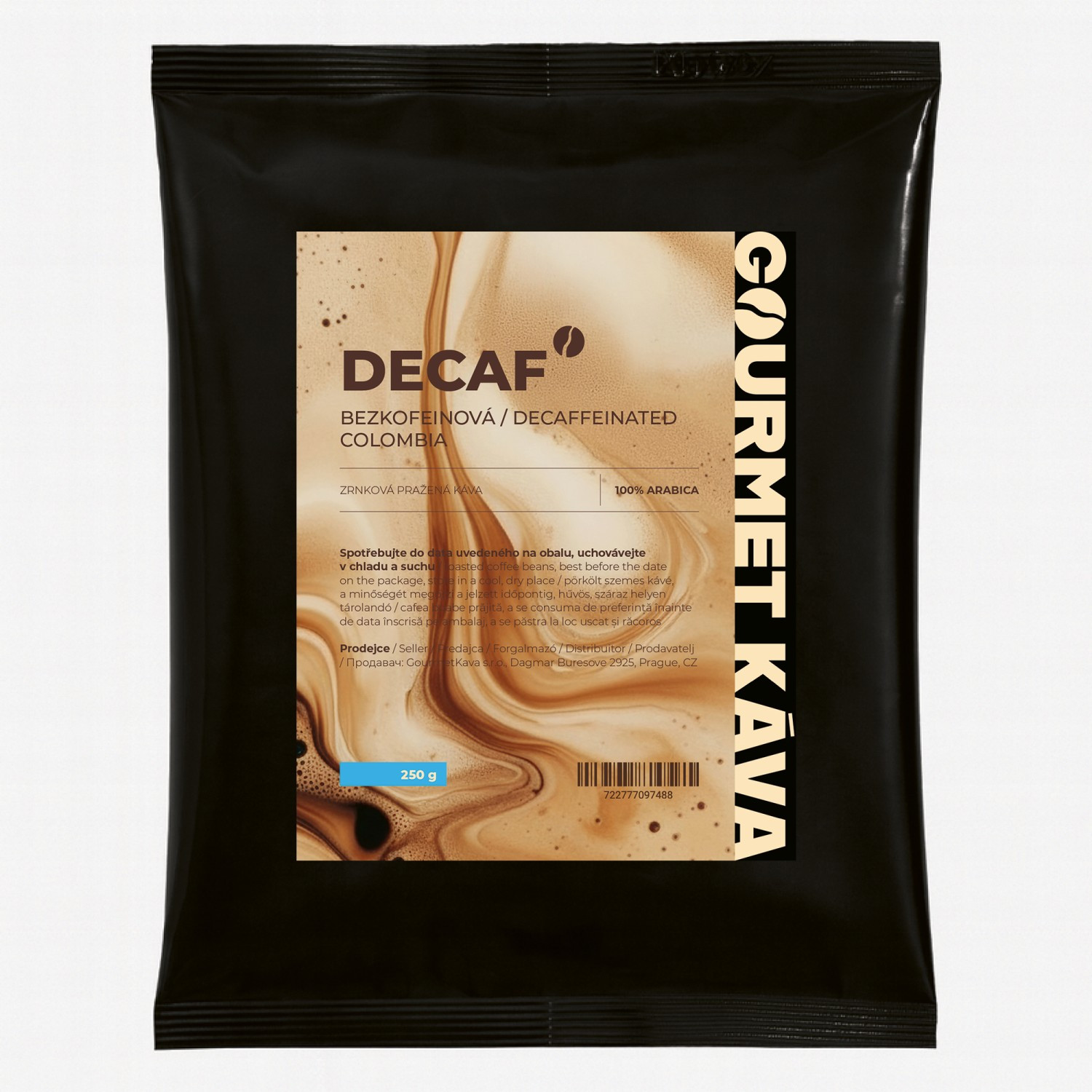 E-shop Bezkofeínová káva Kolumbia, zrnková arabica DECAF