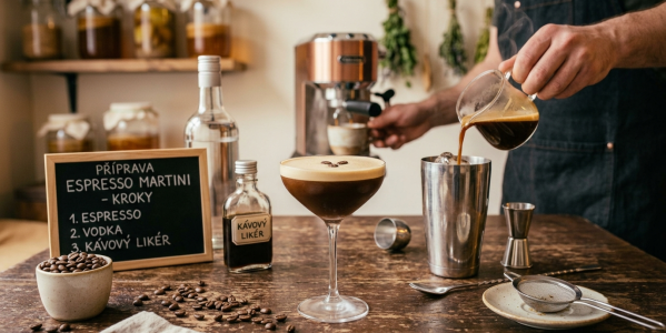 Príprava kávy Espresso Martini