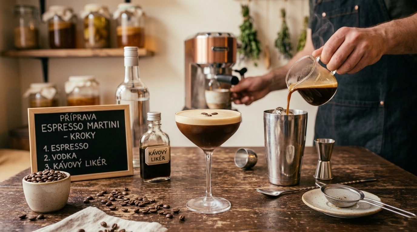Príprava kávy Espresso Martini